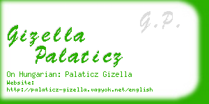 gizella palaticz business card
